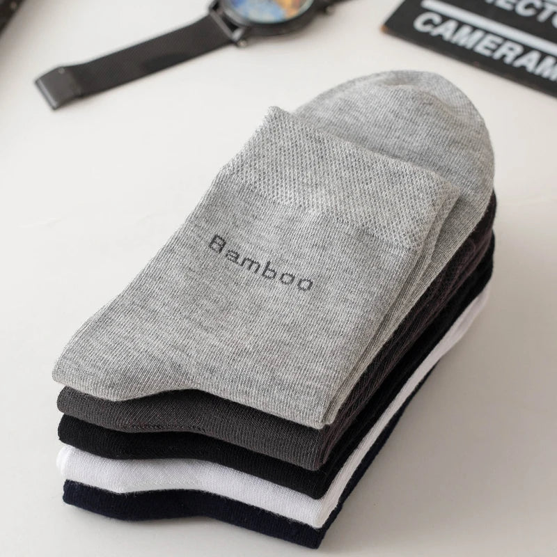 Bamboo Fiber Crew Socks – Soft Breathable Casual Dress Socks for Men & Women
