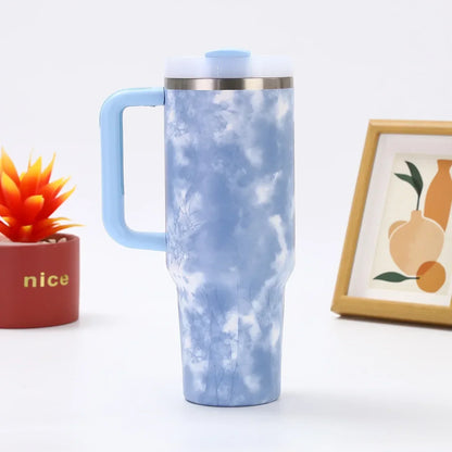 40oz 304 Stainless Steel Tumbler with Handle Straw Insulated Thermos Cup