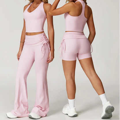Women Yoga Set 2 Piece Workout Outfit High Waist Leggings Sports Bra Gym Wear