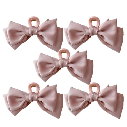 Satin Bow Hair Clip Set – Cute Coquette Ribbon Barrettes for Women & Girls