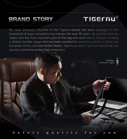 TIGERNU Laptop Backpack for Men – Waterproof Business Travel Backpack