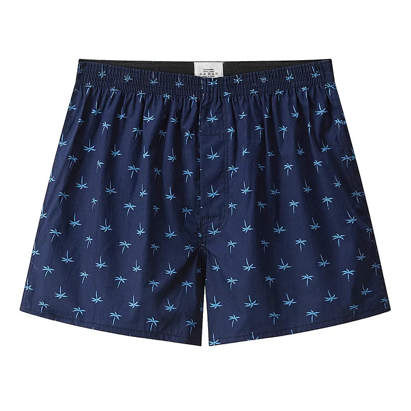 Men’s Cotton Boxer Shorts Pack – Soft Plaid Printed Loose Fit Breathable Underwear for Everyday Comfort