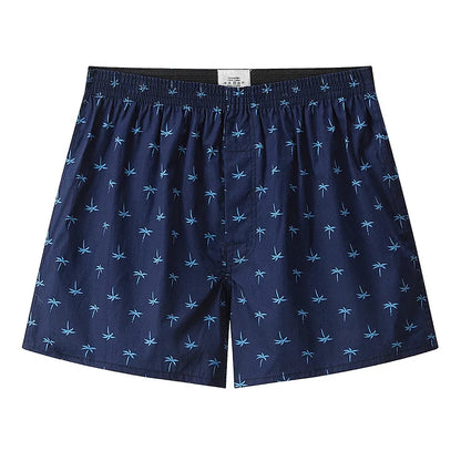 Men’s Cotton Boxer Shorts Pack – Soft Plaid Printed Loose Fit Breathable Underwear for Everyday Comfort