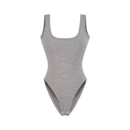 Women's Sculpting Modern Low Back Tank Bodysuit With Bra Insert