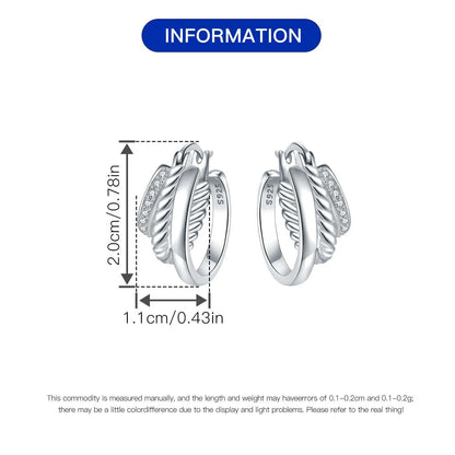 925 Sterling Silver Hoop Earrings – Minimalist Layered Huggie Earrings for Women