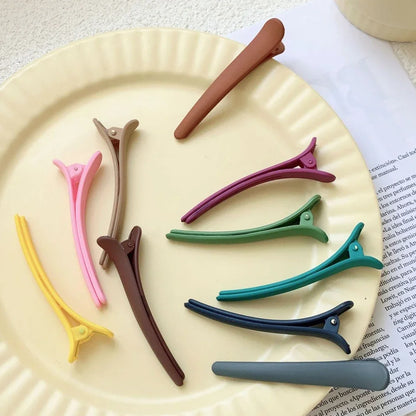 4Pcs/Set Matte Snap Hair Clips Set – Minimalist Colorful Korean Barrettes for Women & Girls