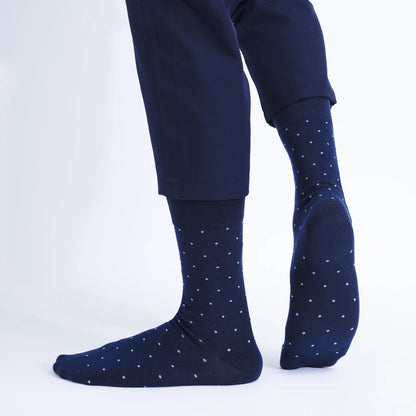 5 Pairs Men’s Dress Crew Socks Set – Classic Patterned Business Casual Socks