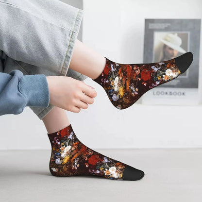 Floral Print Ankle Socks – Vintage Aesthetic Women’s Fashion Socks