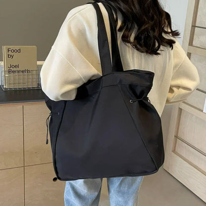 Minimalist Nylon Tote Bag – Large Capacity Casual Shoulder Handbag for Women