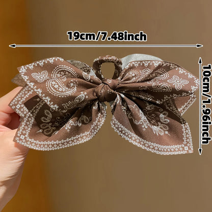 Vintage Lace Bow Hair Claw Clip – Elegant Floral Ribbon Updo Clip for Women