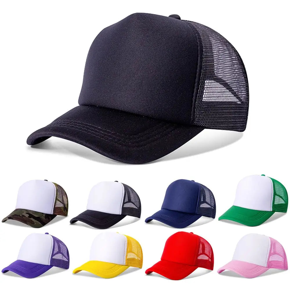 Blank Trucker Hat – Adjustable Mesh Baseball Cap for Men & Women