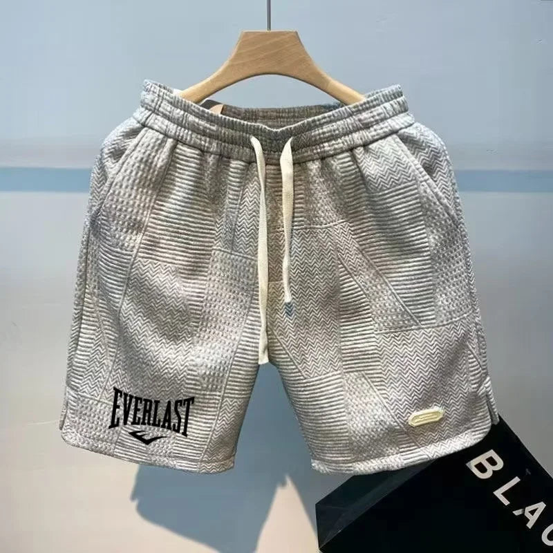 Men’s Textured Athletic Shorts – Casual Drawstring Gym Shorts Lightweight Summer Sportswear for Men