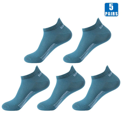 5 Pairs Men’s No Show Sports Socks – Breathable Low Cut Athletic Ankle Socks Set