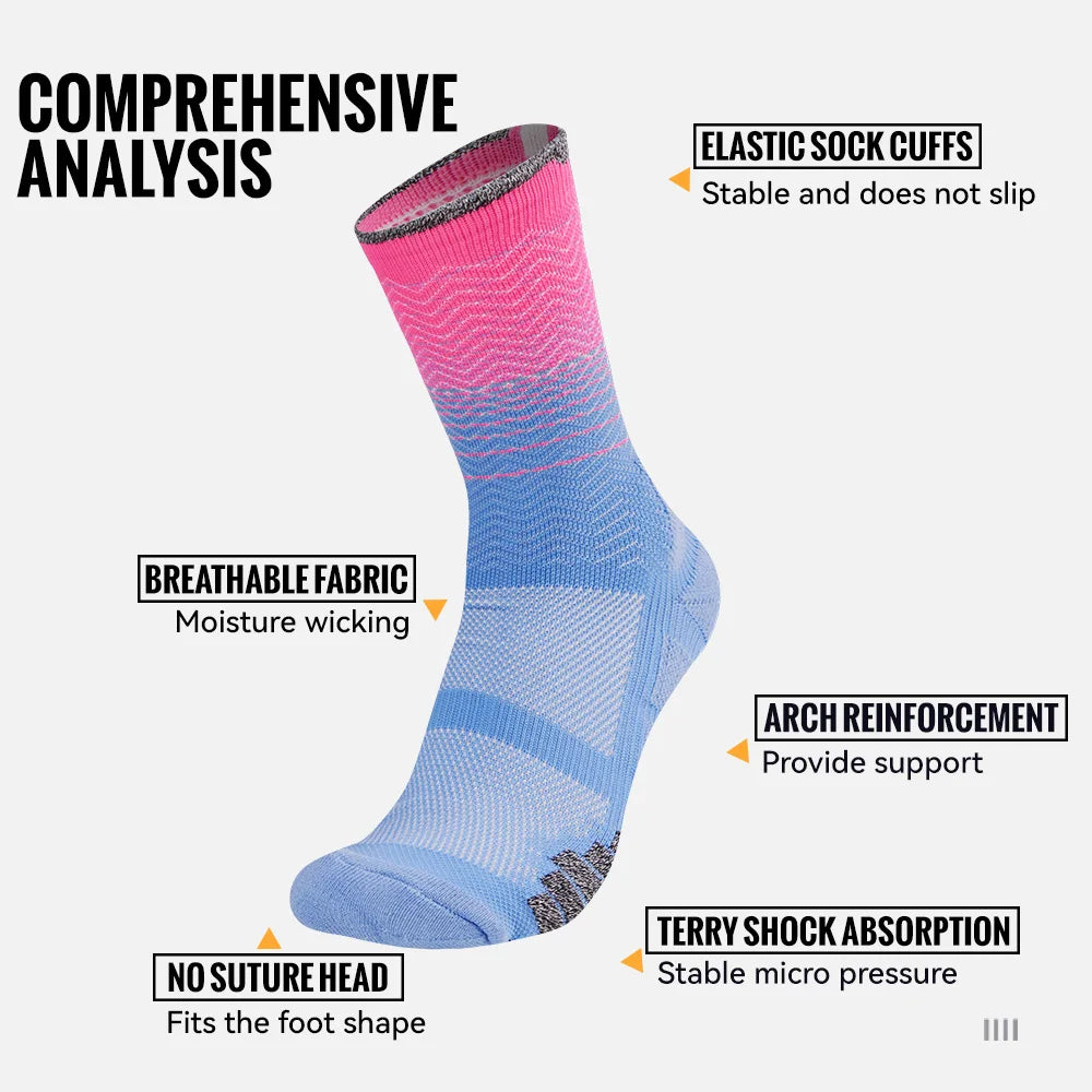 Compression Running Socks – Breathable Athletic Sports Crew Socks
