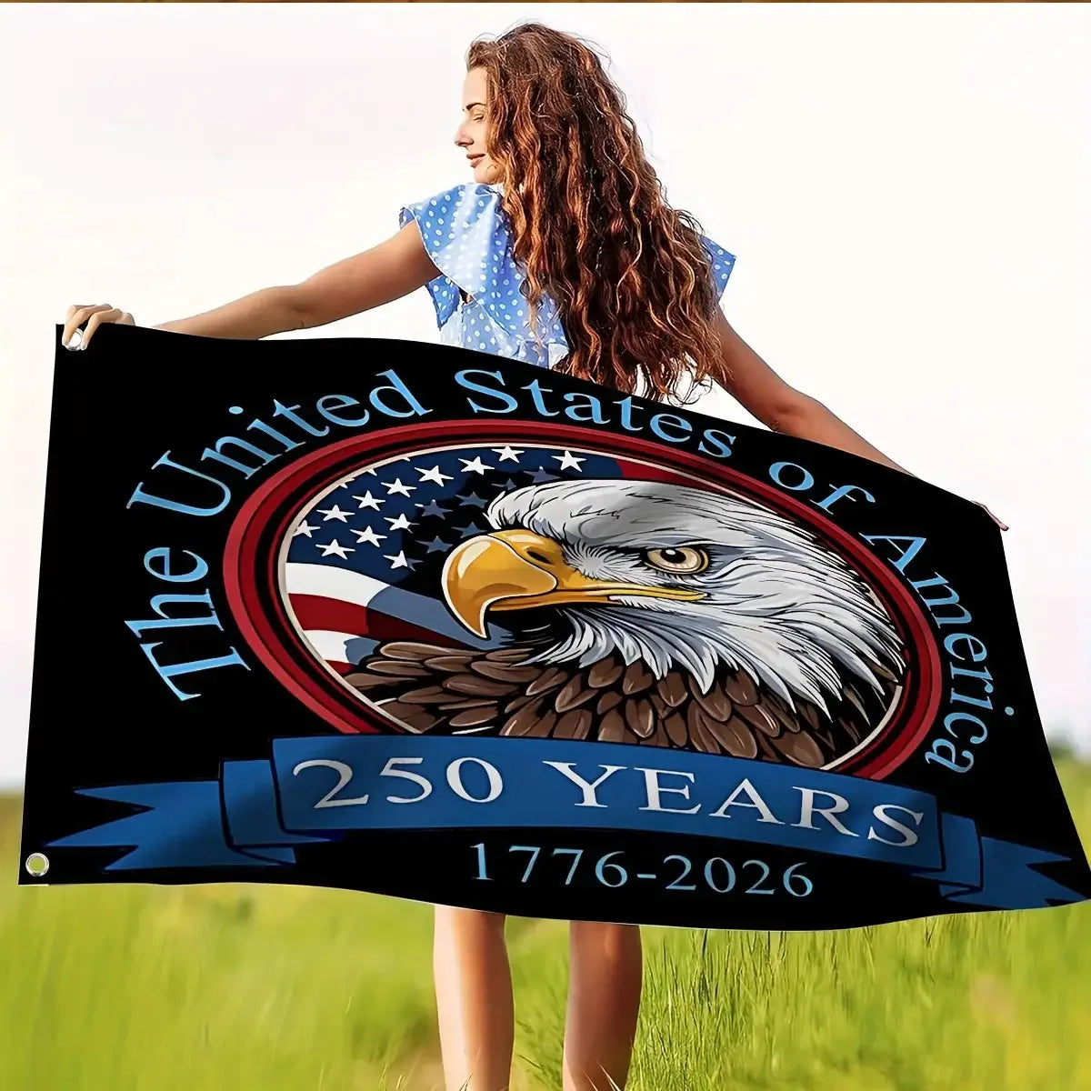 USA 250 Years Eagle Flag – Patriotic 1776–2026 Outdoor Banner
