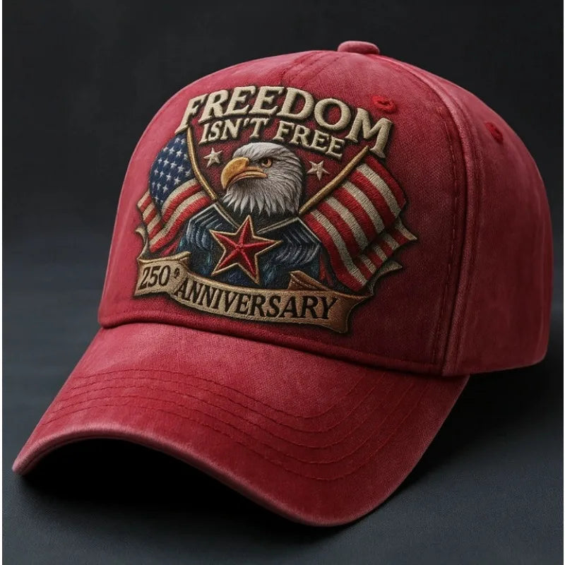 Men's Distressed Retro Printed Baseball Cap - European American Hot Sale 250th Anniversary Eagle r