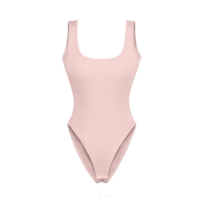 Women's Sculpting Modern Low Back Tank Bodysuit With Bra Insert