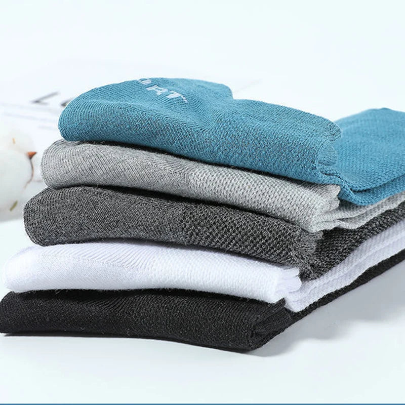 5 Pairs Men’s No Show Sports Socks – Breathable Low Cut Athletic Ankle Socks Set