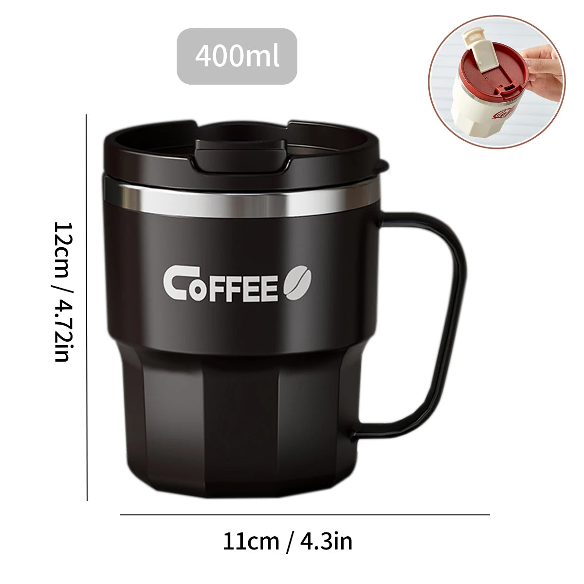 Insulated Coffee Mug with Straw – Stainless Steel Travel Cup for Coffee, Tea & Office Desk Drinkware