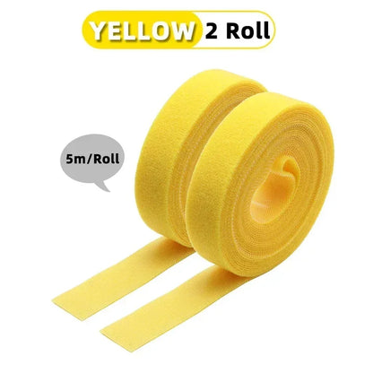 5m/roll Reusable Cable Management Strap Roll – Hook & Loop Fastener Tape