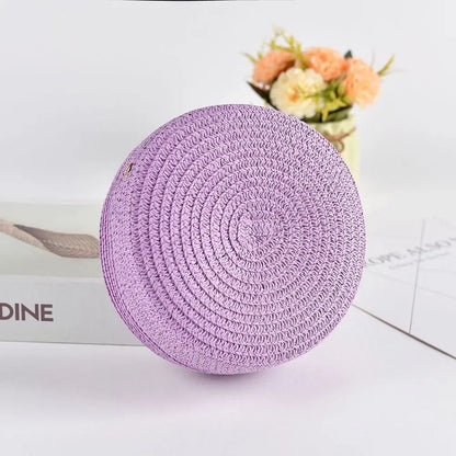 Round Straw Crossbody Bag – Cute Boho Crochet Mini Shoulder Purse for Women