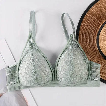 Sexy Lace Bralette for Women – Soft Wireless Push Up Bra