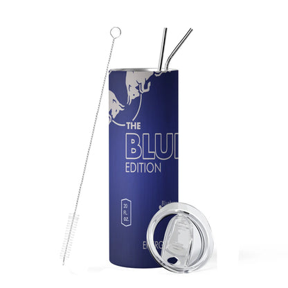 Energy Drink Slim Tumbler – 20oz Stainless Steel Cup with Straw & Lid