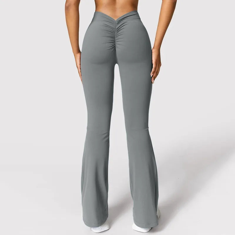 Women’s Scrunch Flare Yoga Pants – High Waisted Bootcut Leggings Butt Lift Fitness & Lounge Pants