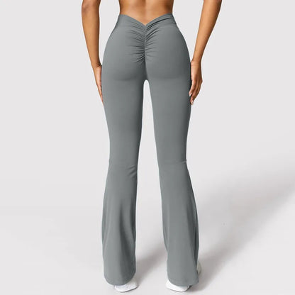 Women’s Scrunch Flare Yoga Pants – High Waisted Bootcut Leggings Butt Lift Fitness & Lounge Pants