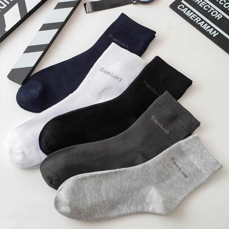 Bamboo Fiber Crew Socks – Soft Breathable Casual Dress Socks for Men & Women