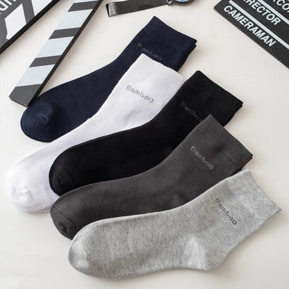 Bamboo Fiber Crew Socks – Soft Breathable Casual Dress Socks for Men & Women