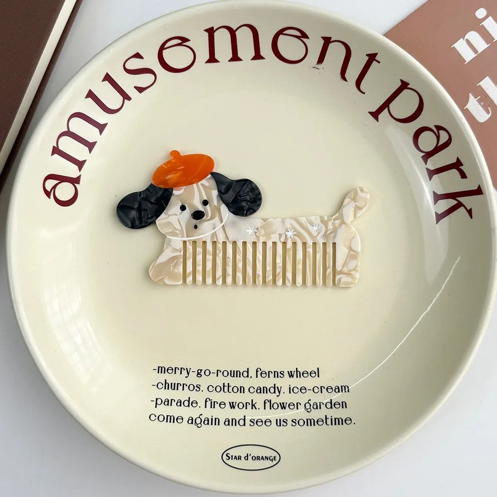Cute Animal & Fruit Hair Comb Collection – Kawaii Acetate Detangling Comb for Women, Kids & Aesthetic Accessories