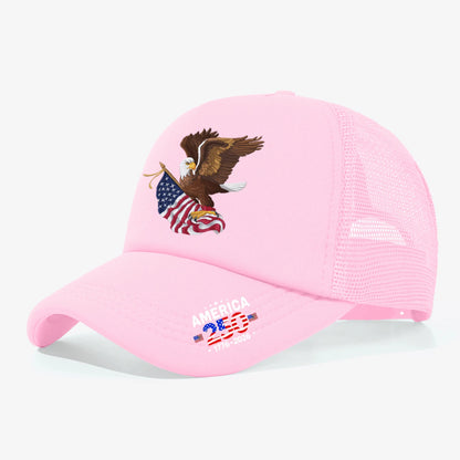 USA Eagle Print Trucker Hat – Adjustable Patriotic Baseball Cap