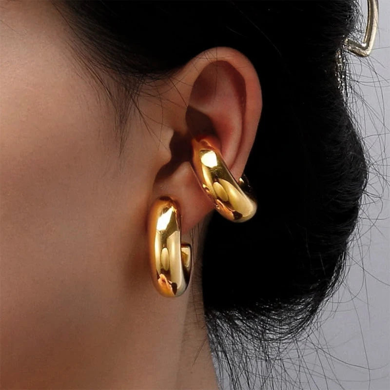 Chunky Hoop Earrings – Gold & Silver Statement Earrings