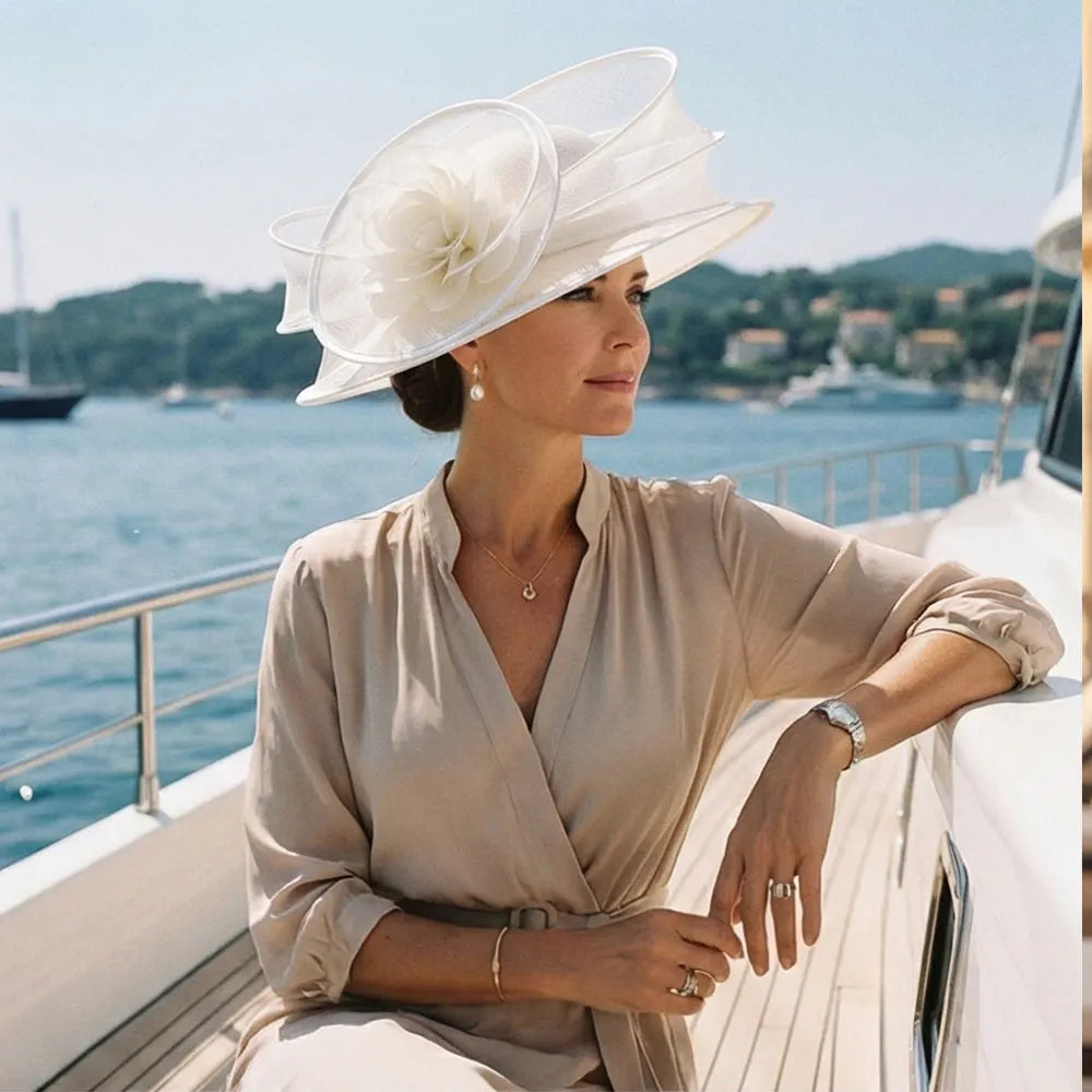 Royal Ascot Mesh Veil Fascinator | Elegant Pillbox Hat for Wedding & Banquet