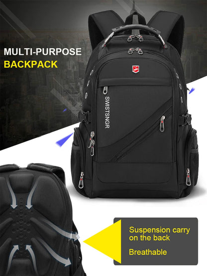 SWISSTSNGR Waterproof Backpack – Casual Laptop & College Bag