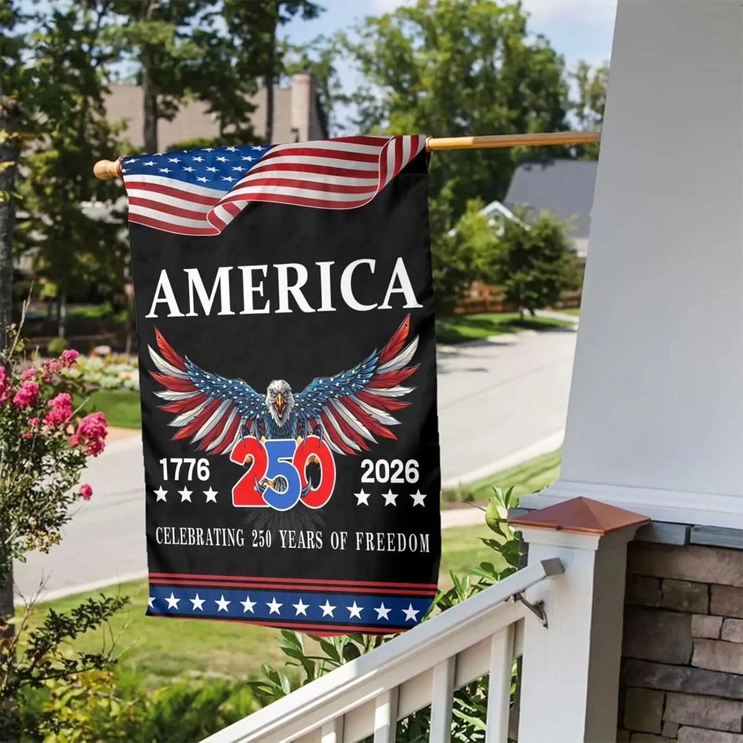 USA 250th Anniversary Garden Flag 12x18 Inch Bald Eagle 1776-2026 Patriotic Garden Flags 4th of July Independence Day