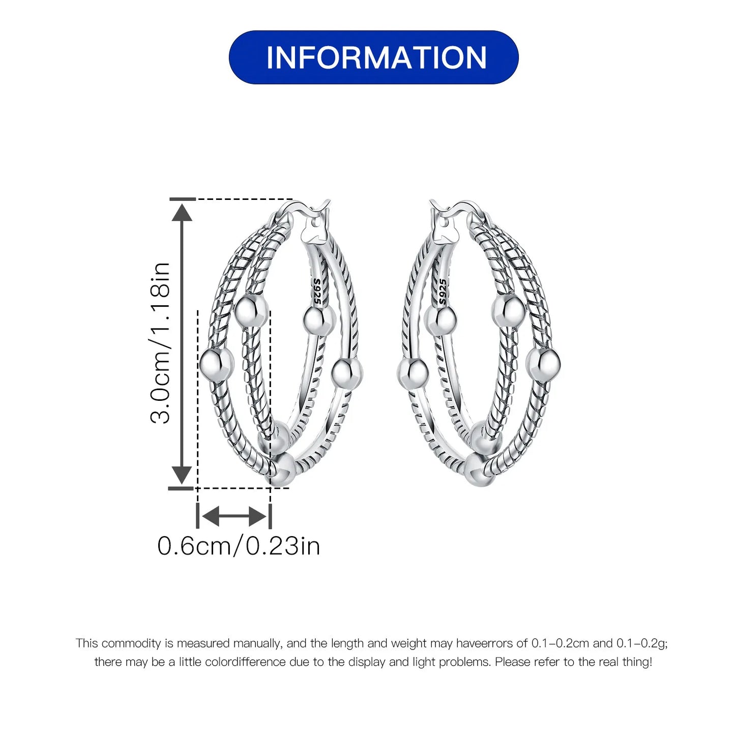 925 Sterling Silver Hoop Earrings – Minimalist Layered Huggie Earrings for Women