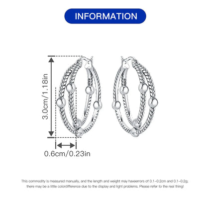 925 Sterling Silver Hoop Earrings – Minimalist Layered Huggie Earrings for Women