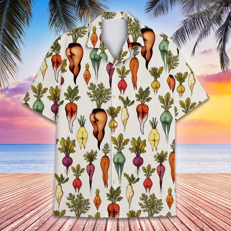 Funny Vegetable Butt Hawaiian Shirt for Men Women Youth