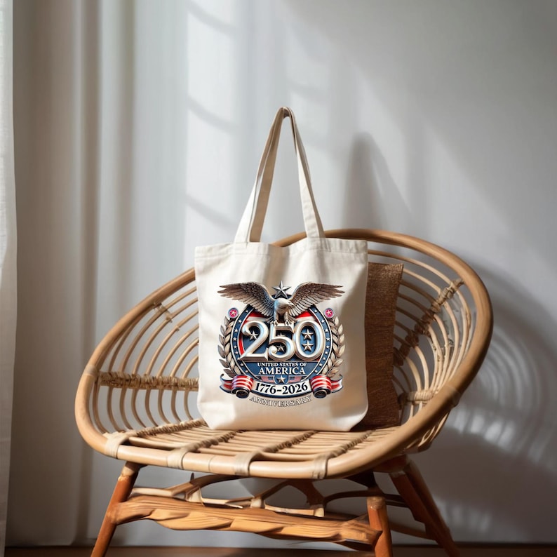 Freedom 250th Anniversary Tote Bag, USA 250 Years Independence Tote Bag, 250th Independence Day Tote Bag