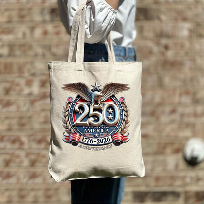Freedom 250th Anniversary Tote Bag, USA 250 Years Independence Tote Bag, 250th Independence Day Tote Bag