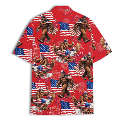 Bigfoot Firework Hawaiian Shirt