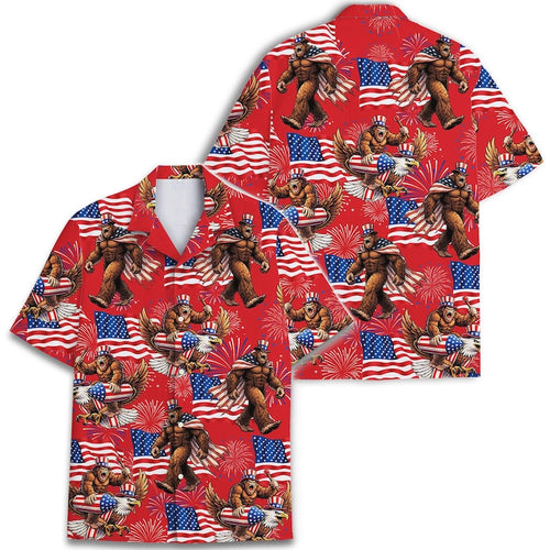 Bigfoot Firework Hawaiian Shirt