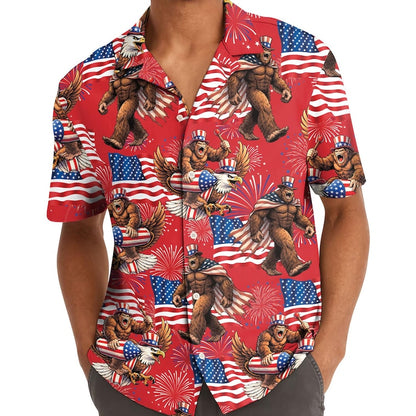 Bigfoot Firework Hawaiian Shirt