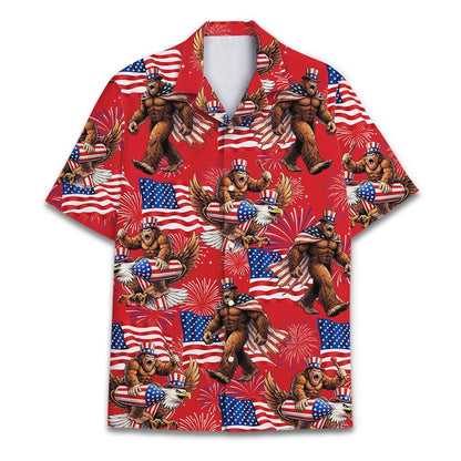 Bigfoot Firework Hawaiian Shirt