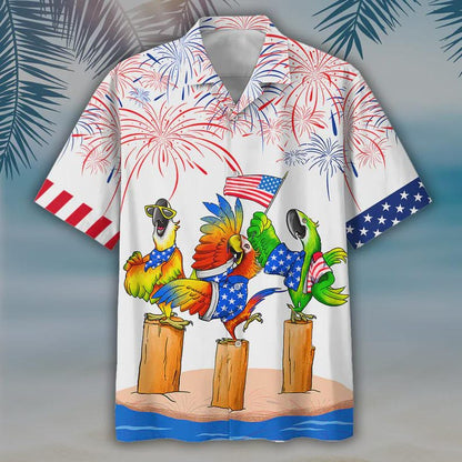 Patriotic Parrot Hawaiian Shirt