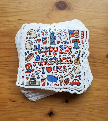 USA 250th Anniversary Sticker, 1776–2026 America Semiquincentennial Decal Sticker, Patriotic Eagle Flag Sticker, 4th of July Gifts