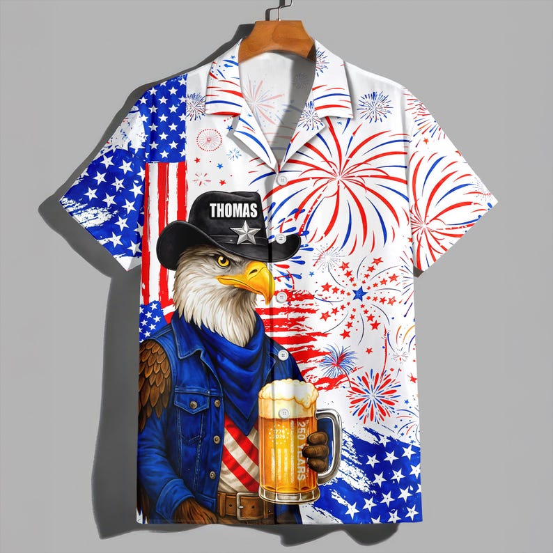 Personalized Name America 250th Birthday US Flag Hawaii Shirt