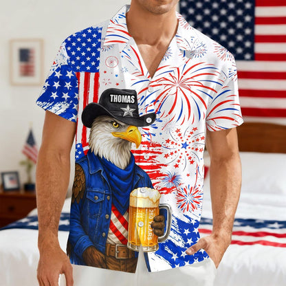 Personalized Name America 250th Birthday US Flag Hawaii Shirt